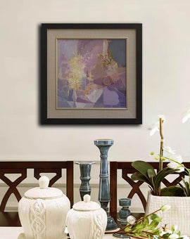 purples yellow flower artwork