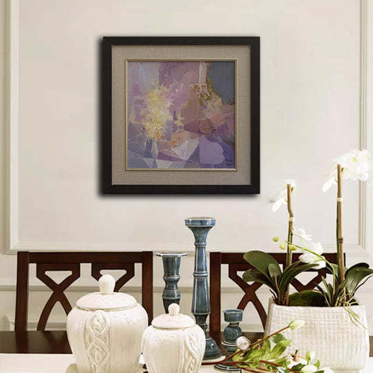 purples yellow flower artwork